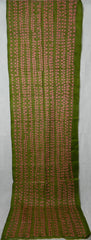 Traditional West Bengali hand-embroidered pure silk kantha shawl scarf throw