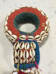 RABARI TRIBAL IDANI (head pad) hand-stitched and covered in traditional, symbolic, ceremonial cowrie shells. Rann of Kutch, Gujarat, India