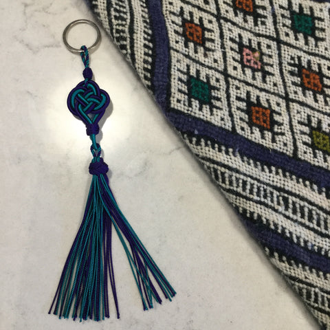 Moroccan hand-knotted tassel keyring from Marrakech