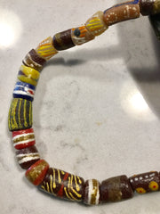 String of handmade vintage glass African trade beads.