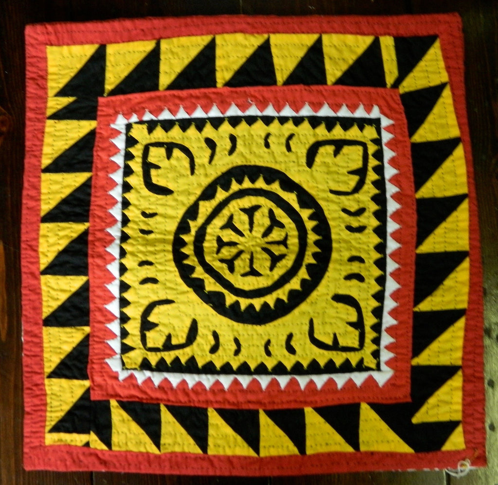 SALE: Hand-stitched patchwork and applique CUSHION made by Meghwar women, Sindh, Pakistan