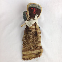 PERU: MOTHER & CHILD DOLL | Pre Colombian Chancy Civilisation Textiles (1100 - 1400 CE) Funerary Doll