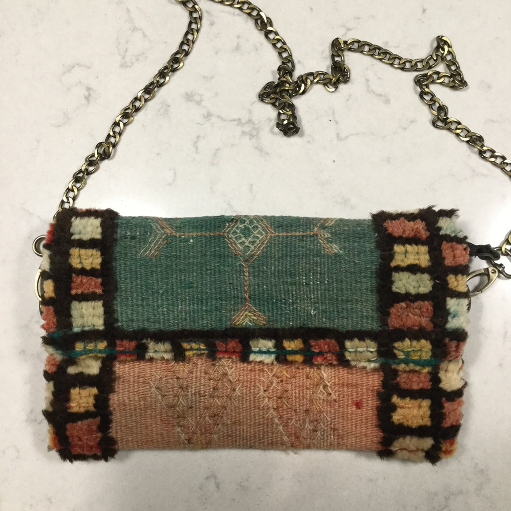 Antique and vintage Moroccan carpet bag, shoulder bag, clutch.