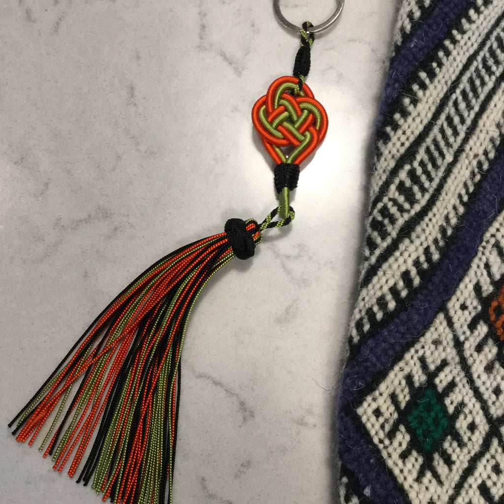 Moroccan hand-knotted tassel keyring from Marrakech