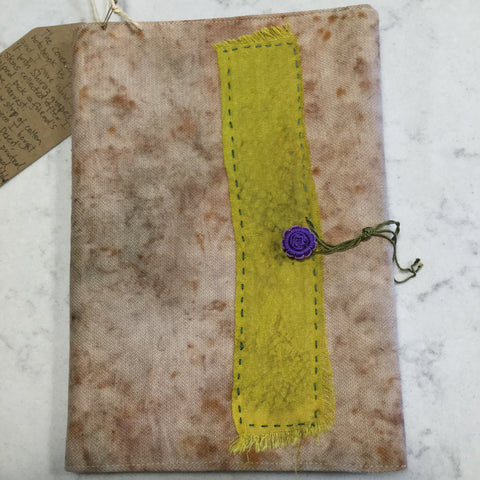 Journal with hand-dyed, hand-stitched cover using a myriad of ancient crafts